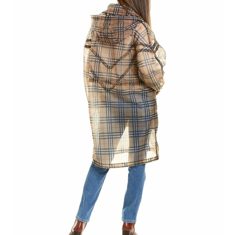 Burberry Nova Check Mesh Plaid Transparent Long Jacket - Picture 8 of 16